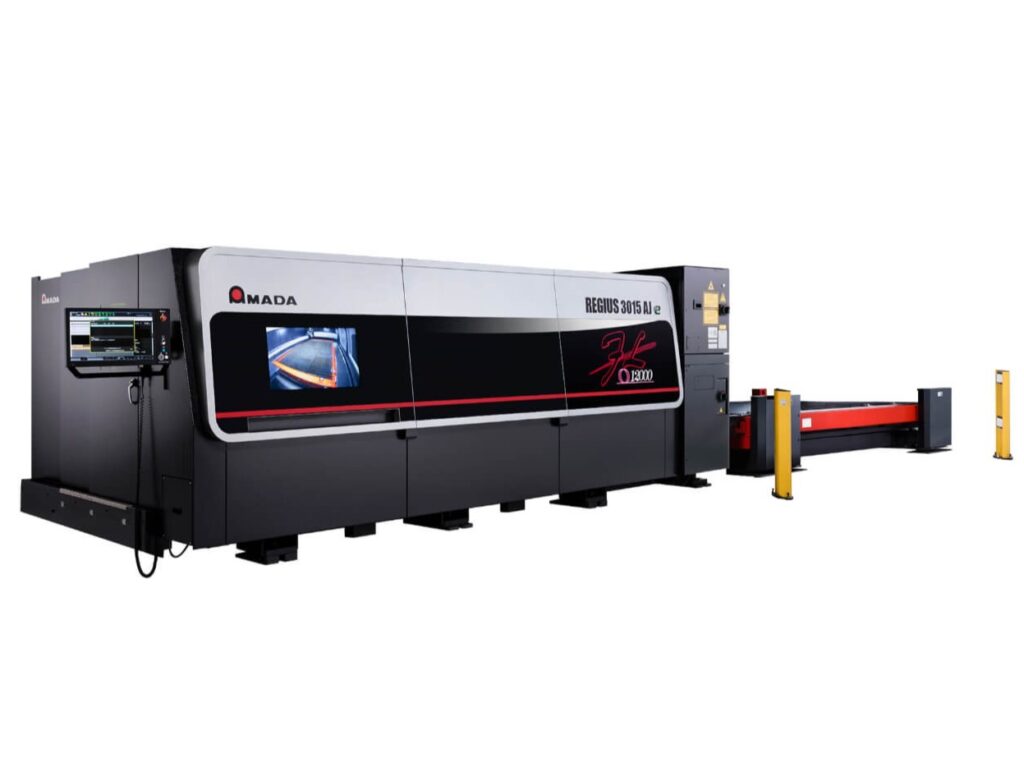 AMADA REGIUS-3015AJe fibre laser cutting machine
on a white background