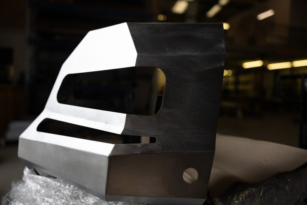 Cut, folded and welded sheet metal part for agricultural product