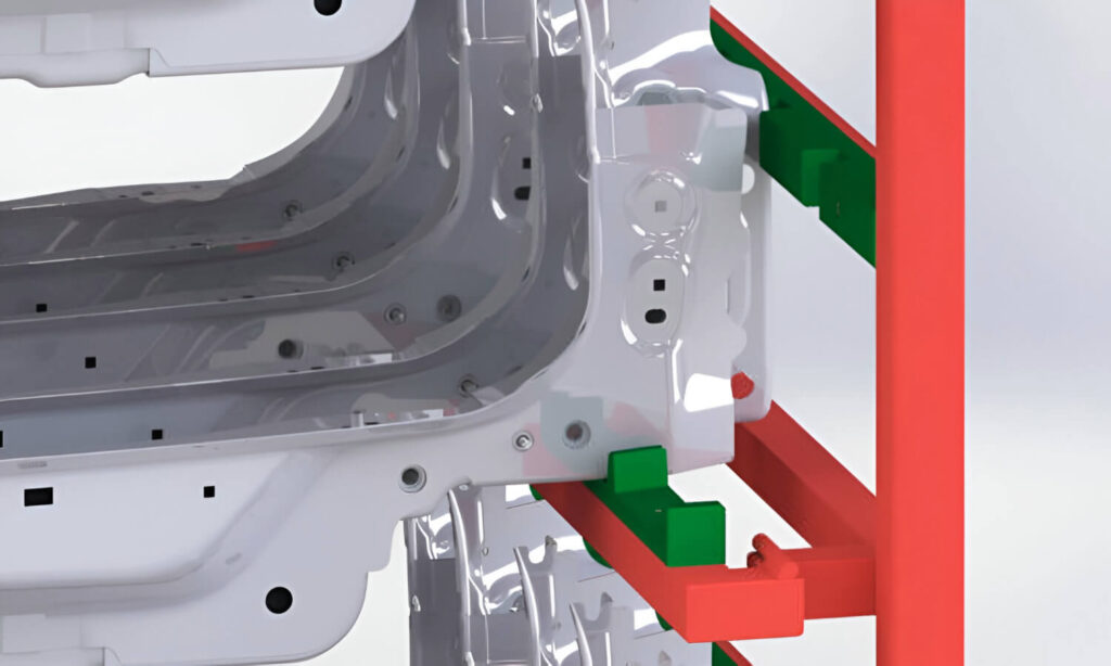 CAD model of a Car panel in storage trolley