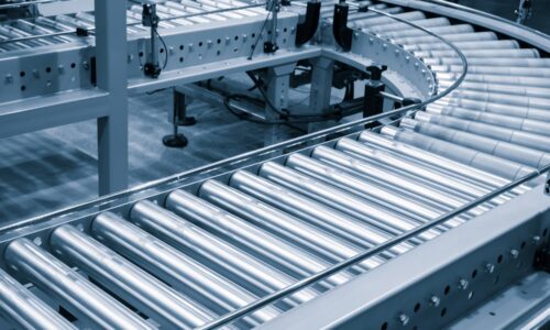 Stock image of a conveyor for products in a factory