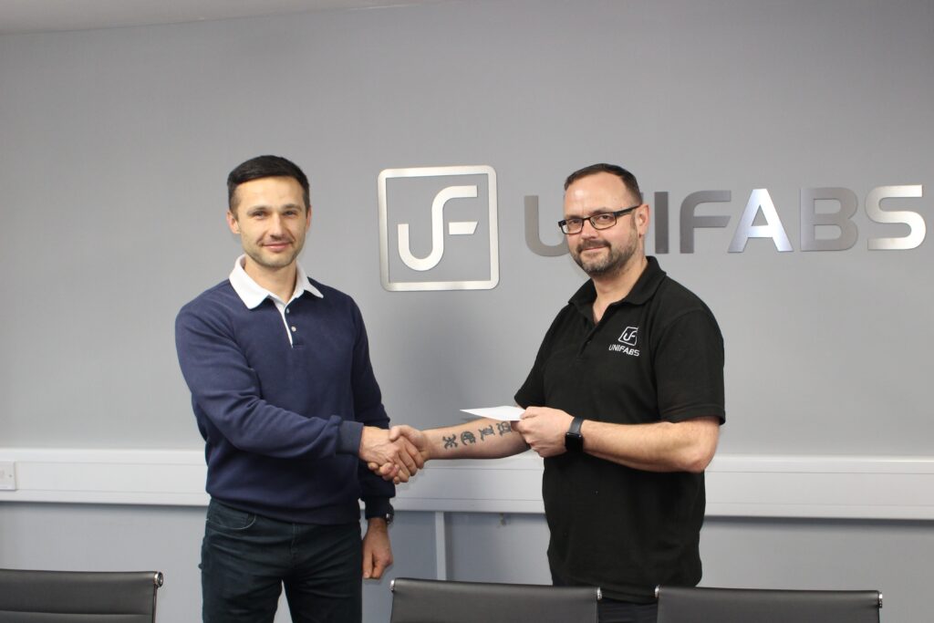 Celebrating Chris Lawrence’s career of 10 years at Unifabs, from welding and fabrication to production manager