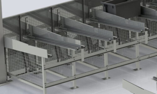 CAD model of a tote Load/unload station