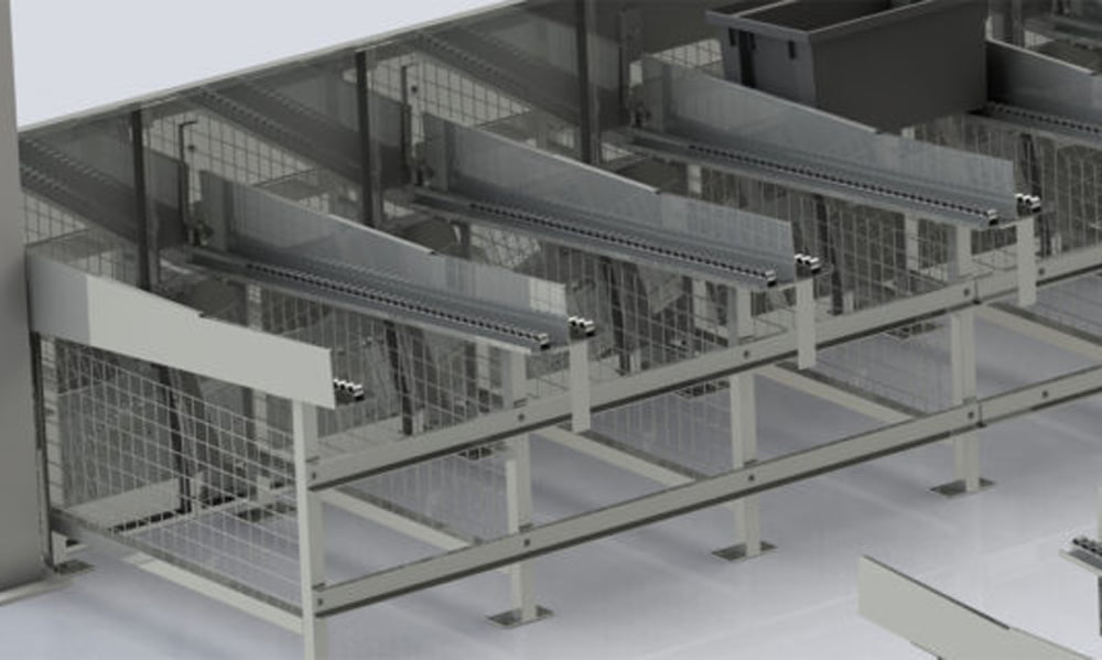 CAD model of a tote Load/unload station